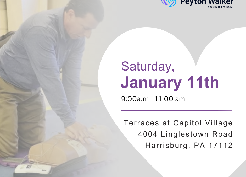 CPR & AED Certification Training Class: ​ Saturday, January 11th, 9-11AM