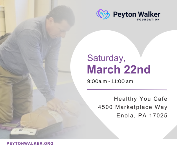 CPR & AED Certification Training Class: ​ Saturday, March 22nd, 9-11AM